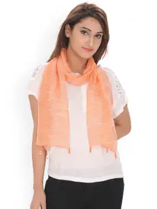 Anekaant Orange Scarf with Beaded Tassel Details