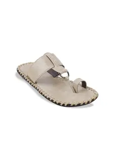 Mochi Men Beige Ethnic Comfort Sandals