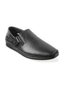 J.FONTINI J FONTINI Men Black Leather Comfort Slip-On Sandals