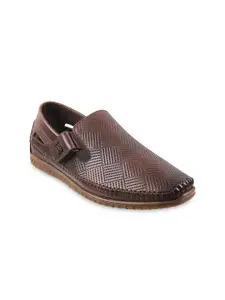 J.FONTINI J FONTINI Men Brown Leather Comfort Sandals