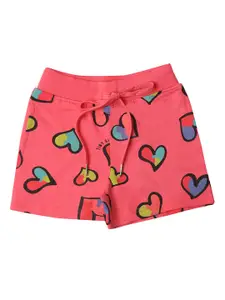 Tiny Girl Girls Coral Conversational Printed Shorts