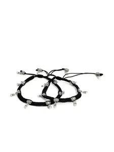 EL REGALO Set of 2 Black Anklet