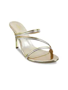 Metro Women Gold-Toned Stiletto Sandals
