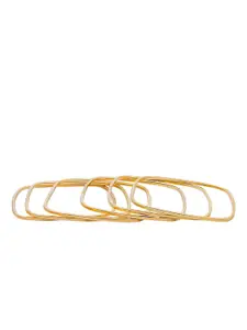 Shining Jewel - By Shivansh Pack Of 6 Gold-Plated Brass Bangles