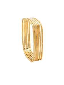 Shining Jewel - By Shivansh  Gold-Plated Square Antique Bangles