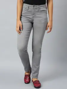 Woodland Women Grey Light Fade Stretchable Jeans