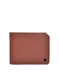 Belwaba Men Tan Solid Leather Two Fold Wallet