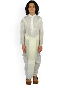Sethukrishna Boys Cream-Coloured Kurta with Dhoti Pants