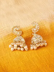 Zaveri Pearls Gold-Toned Contemporary Jhumkas Earrings