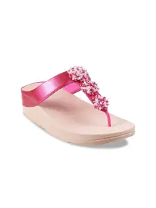 fitflop Pink Embellished PU Wedge Pumps