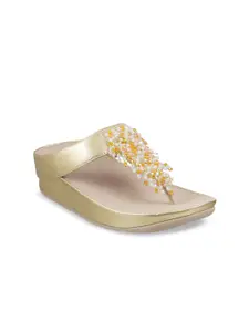 fitflop Beige Embellished PU Block Sandals