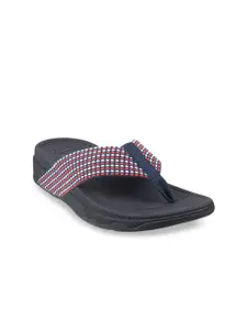 fitflop Blue Embellished PU Wedge Sandals with Tassels