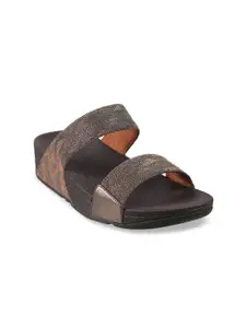 fitflop Bronze-Toned PU Wedge Sandals