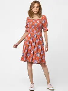 ONLY Brown Floral Dress