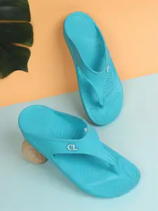 Carlton London Women Sea Green Croslite Thong Flip-Flops