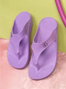 Carlton London Women Purple Croslite Thong Flip-Flops