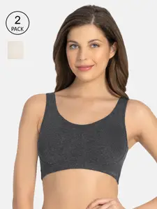 Amante Solid Pack of 2 Non Padded All Day Lounge Cami Bra - BRA78802