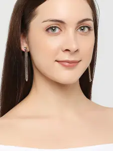 Lilly & sparkle Gold-Toned Circular Drop Earrings