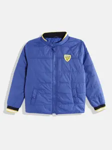 Allen Solly Junior Boys Blue Solid Quilted Jacket