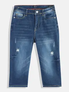 Allen Solly Junior Boys Relaxed Fit Mildly Distressed Stretchable Jeans