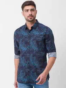 SPYKAR Men Black Slim Fit Printed Casual Shirt