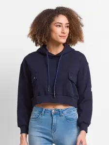 SPYKAR Women Blue Hooded Sweatshirt