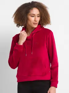 SPYKAR Women Pink Hooded Sweatshirt