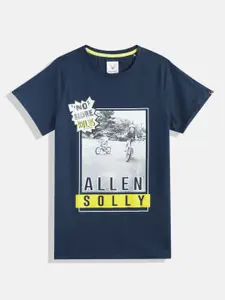 Allen Solly Junior Boys Brand Logo & Graphic Print Knitted Pure Cotton T-shirt