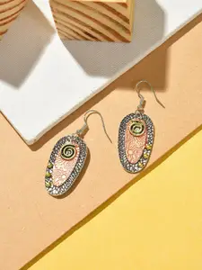 SOHI Pink Contemporary Drop Earrings