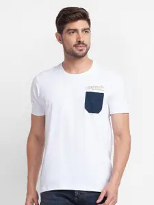 SPYKAR Men White & magnolia Slim Fit T-shirt