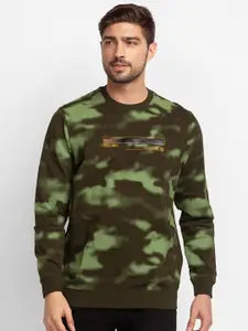 SPYKAR Men Green Printed Sweatshirt