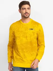 SPYKAR Men Yellow Printed Sweatshirt