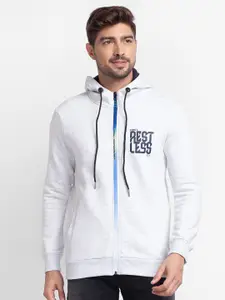 SPYKAR Men Grey Hooded Sweatshirt