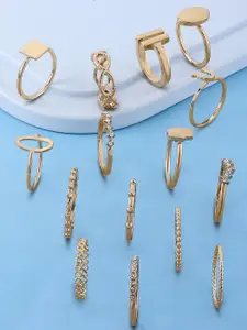 Ami Set of 15 Gold-Toned Contemporary Rings