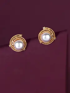 Fida White Spherical Studs Earrings