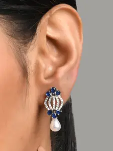 Fida Blue Contemporary Drop Earrings