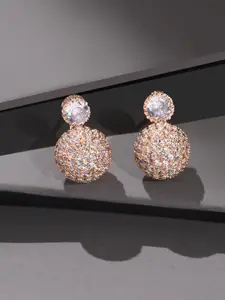 Fida Rose Gold Spherical Drop Earrings