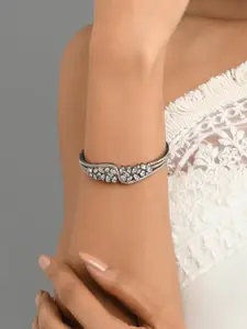 Fida Rose Gold & White Plated AD Studded Kada Bracelet
