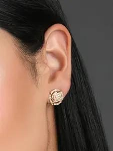 Fida Gold-Toned Spherical Studs Earrings