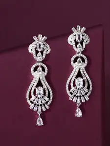 Fida Silver-Toned Geometric Drop Earrings