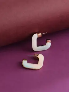 AMI Gold-Toned Contemporary Half Hoop Earrings