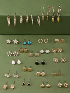 AMI Gold-Toned Contemporary Studs Earrings