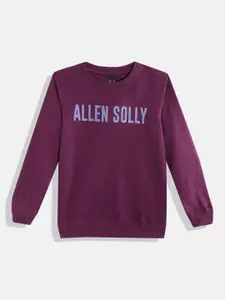 Allen Solly Junior Boys Purple & Blue Brand Logo Print Sweatshirt