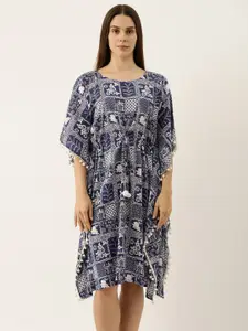 Bannos Swagger Blue Printed Nightdress