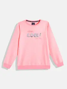 Allen Solly Junior Girls Pink Sequinned Sweatshirt