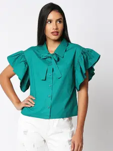 Remanika Women Green Comfort Casual Shirt
