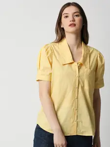 Remanika Women Yellow Comfort Casual Shirt