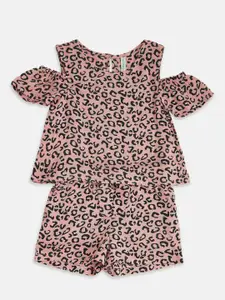 Pantaloons Junior Pink & misty rose Animal A-Line Dress