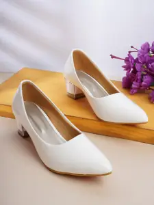Walkfree White Block Pumps