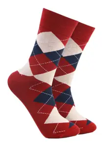 Bonjour Men Maroon Cotton Ankle-Length Socks